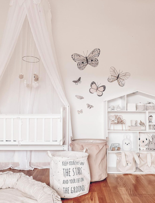 Babylove, väggklistermärke fjärilar