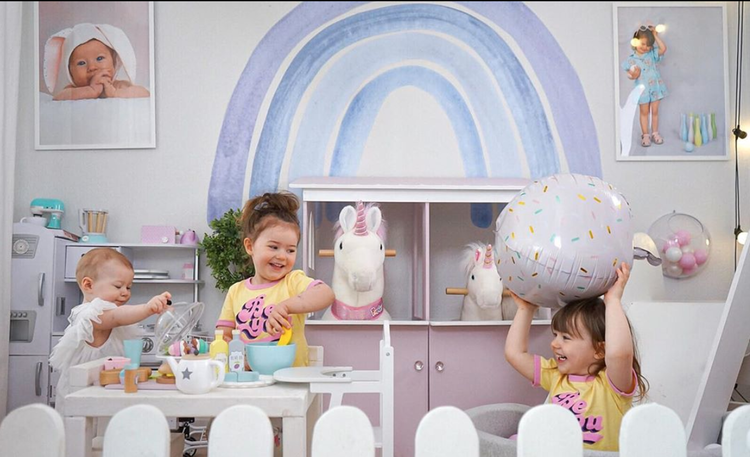 Babylove, blue rainbow, regnbåge väggklistermärke - Bild 2