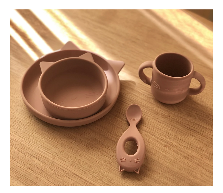 Liewood, Vivi silikon matset 4 delar, cat dark rose - Bild 3