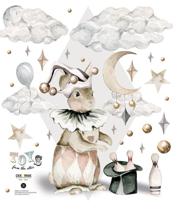 Dekornik, väggklistermärken- Rabbit the magician