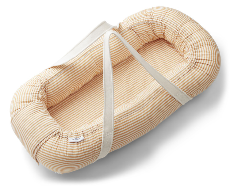 Liewood, babylift babynest, stripe mustard white