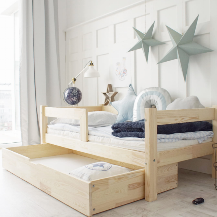 Barnsäng Sofia med stödbräda och förvaringslåda - Bild 5