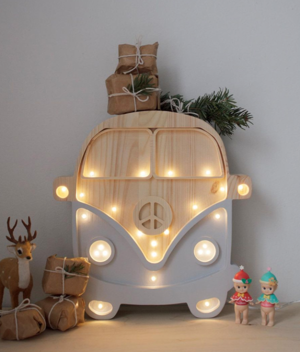 Little Lights, Nattlampa till barnrummet, Grå/natur buss