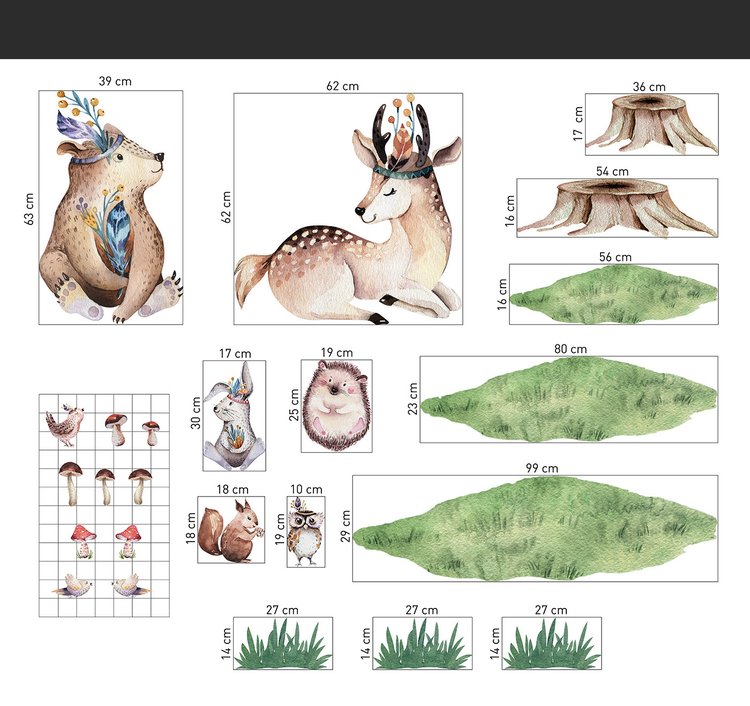 Väggklistermärken, forest friends - Bild 3