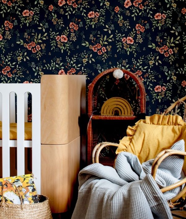 Dekornik, tapet French Folk Navy Blue