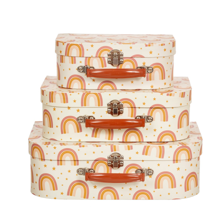 Sass & Belle, förvaringslådor koffert rainbow earth, 3-pack - Bild 2