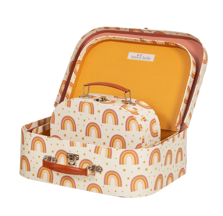 Sass & Belle, förvaringslådor koffert rainbow earth, 3-pack - Bild 3