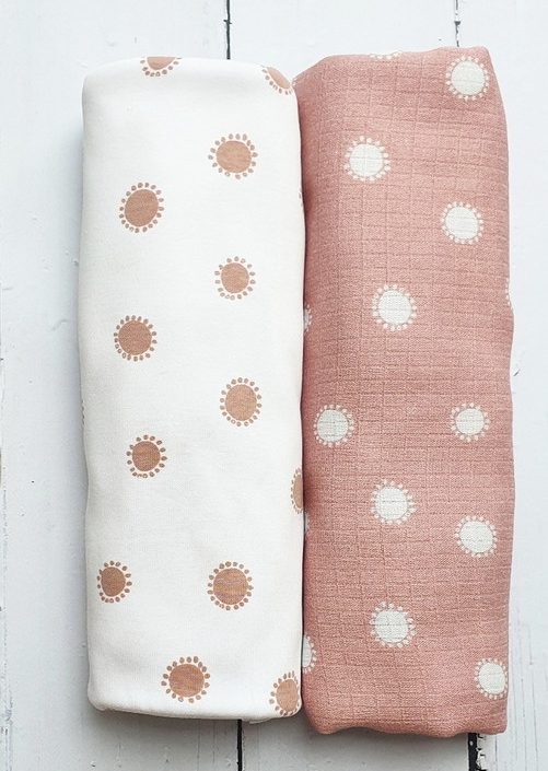 Barnvagnset, dra-på-lakan + snuttefilt , sunny set, Pink No More