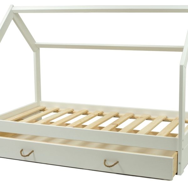 Vit hussäng 80x160 till barnrummet med förvaringslåda