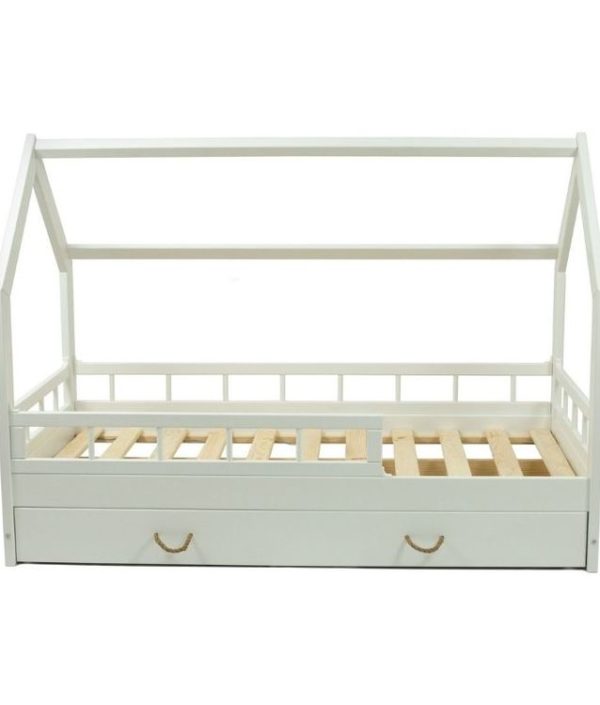 Vit hussäng med skydd 80x160 och förvaringslåda