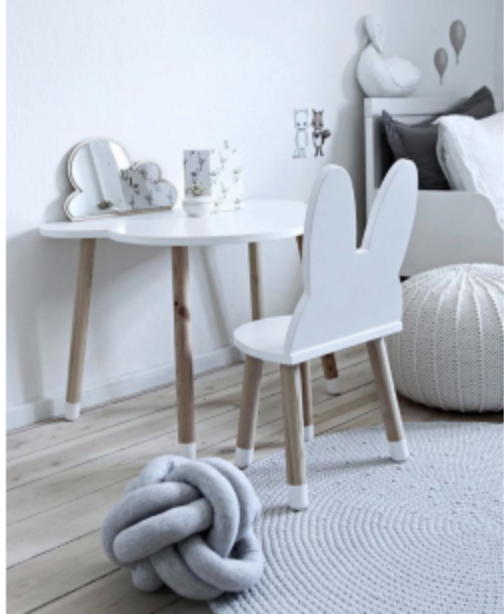 Möbelset 2 kaninstolar+ molnbord, Möbelset till barnrummet