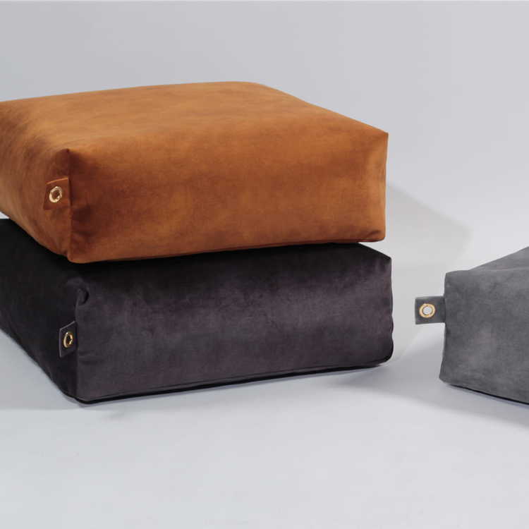 Fayne, sittpuff premium square velvet, graphite - Bild 3