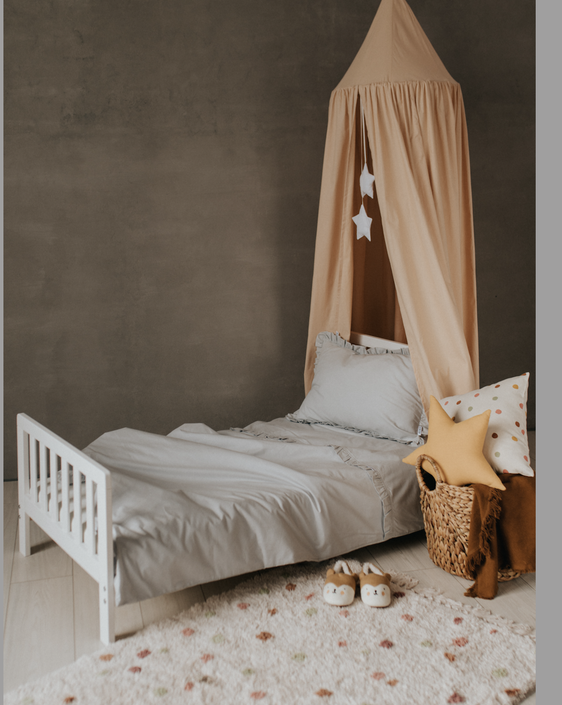 Babylove, Grå påslakanset spjälsäng och juniorsäng