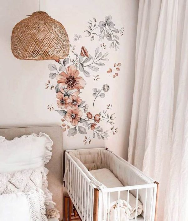 Dekornik, väggklistermärken Meadow Flowers Pastel