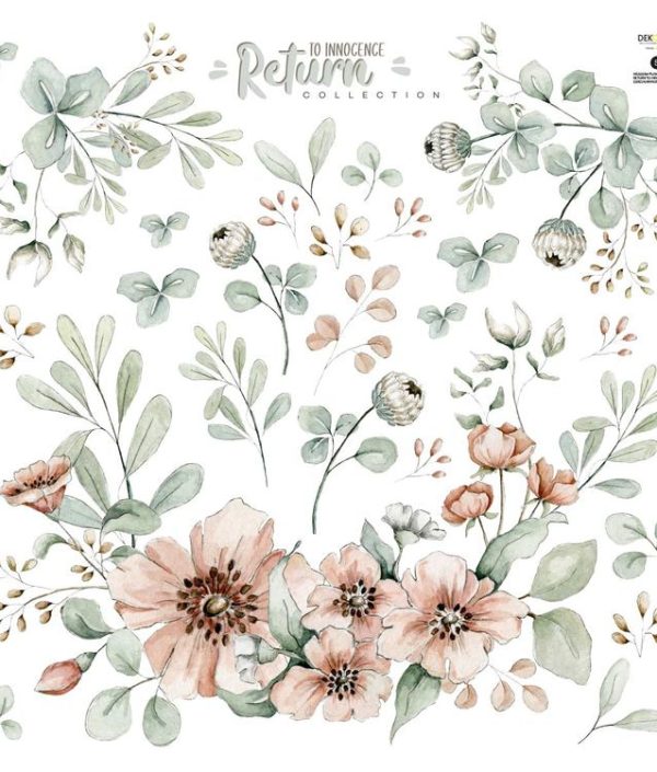 Dekornik, väggklistermärken Meadow Flowers Pastel