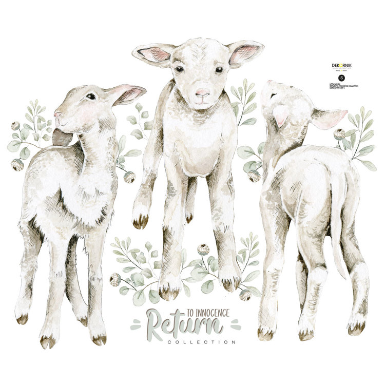 Dekornik, väggklistermärken Little Lambs
