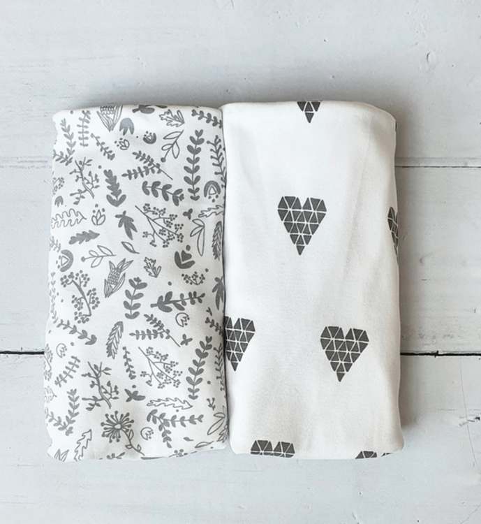 Dra-på-lakan vagn/vagga, 2-pack , Botanic, Pink No More - Bild 2