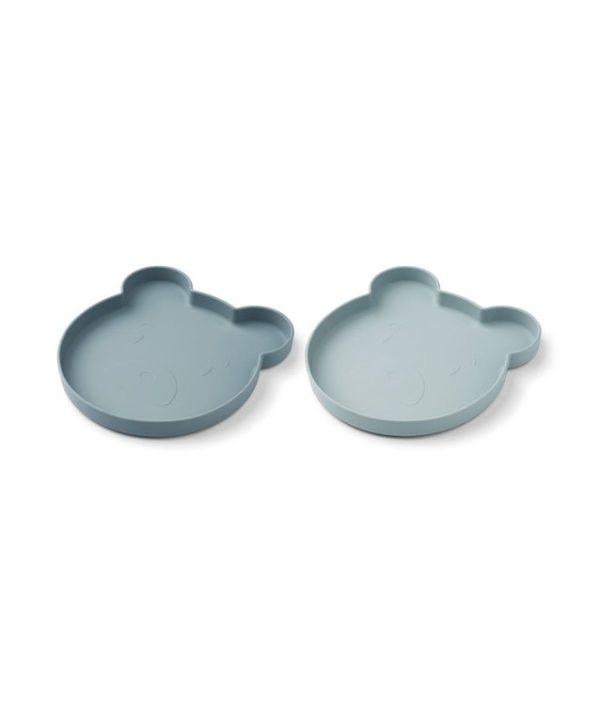 Liewood, Marty silikontallrik 2-pack, Mr bear blue mix