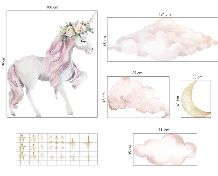 Stor enhörning väggklistermärken, väggdekoration - Bild 5