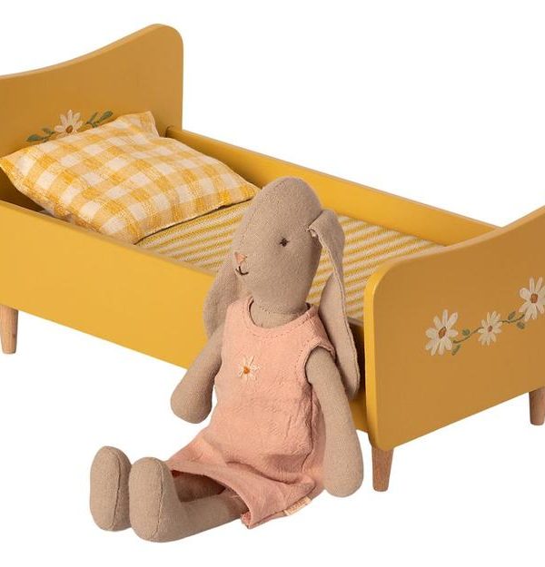 Maileg, träsäng mus, yellow