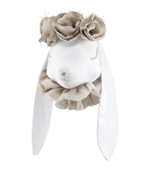 Djurhuvud magisk beige kanin, väggdekoration till barnrummet