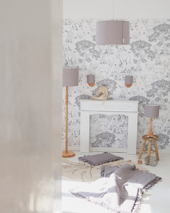 Lamps&Company, Grå linne taklampa till barnrummet