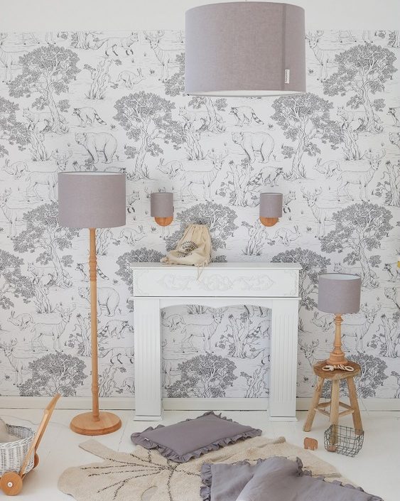 Lamps&Company, Bordslampa till barnrummet, grå linne