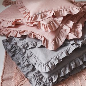 Lamps&Company, Grå linne bäddset 100x135 cm med fyllning, spjälsäng