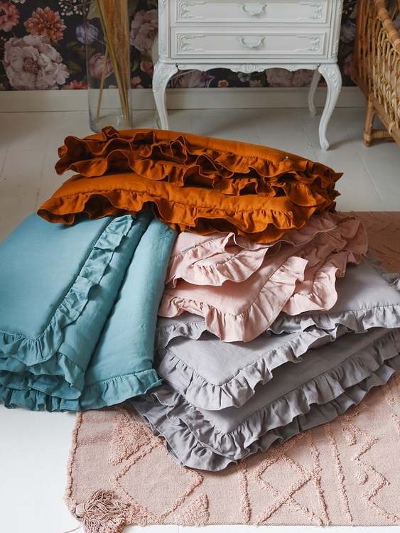 Lamps&Company, Grå linne bäddset 100x135 cm med fyllning, spjälsäng - Bild 3