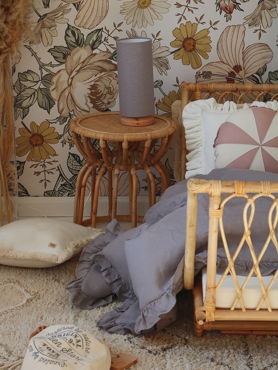 Lamps&Company, Grå linne bäddset 100x135 cm med fyllning, spjälsäng - Bild 5