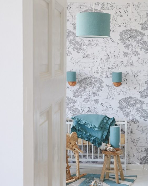 Lamps&Company, Blå linne taklampa till barnrummet