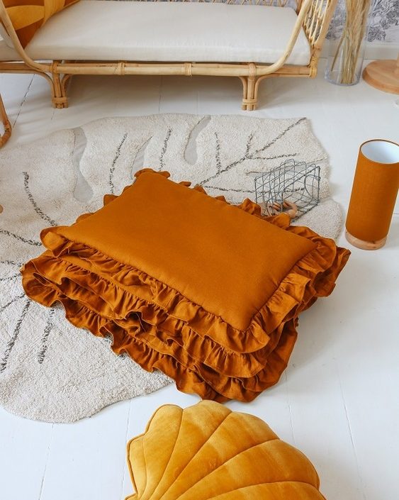 Lamps&Company, Mustard linne bäddset 100x135 cm med fyllning, spjälsäng