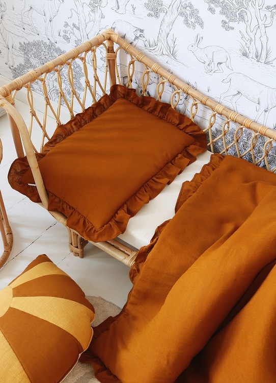 Lamps&Company, Mustard linne bäddset 100x135 cm med fyllning, spjälsäng - Bild 2