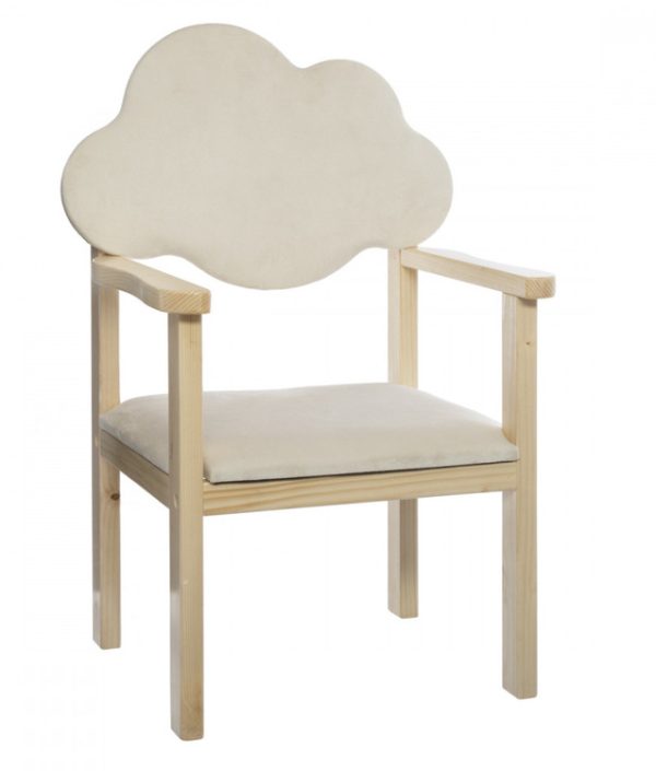 Molnstol till barnrummet, vit/natur