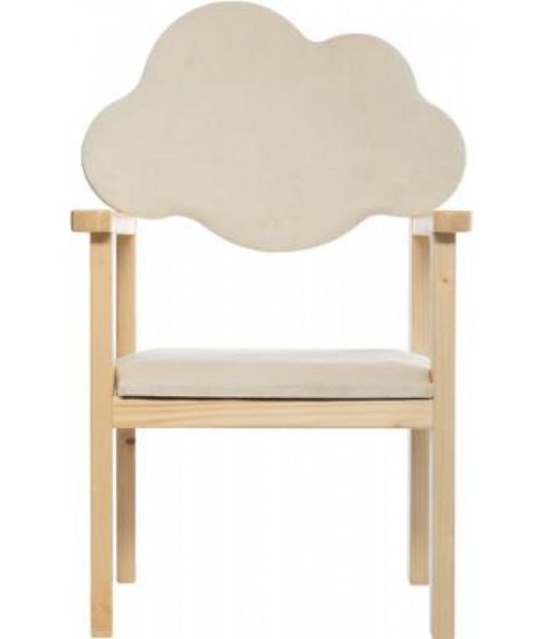 Molnstol till barnrummet, vit/natur