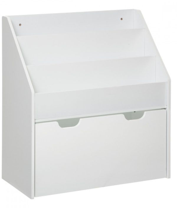 Vit förvaringslåda för böcker till barnrummet