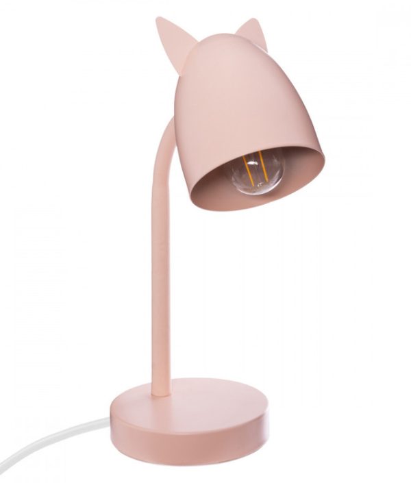 Bordslampa med öron till barnrummet, rosa