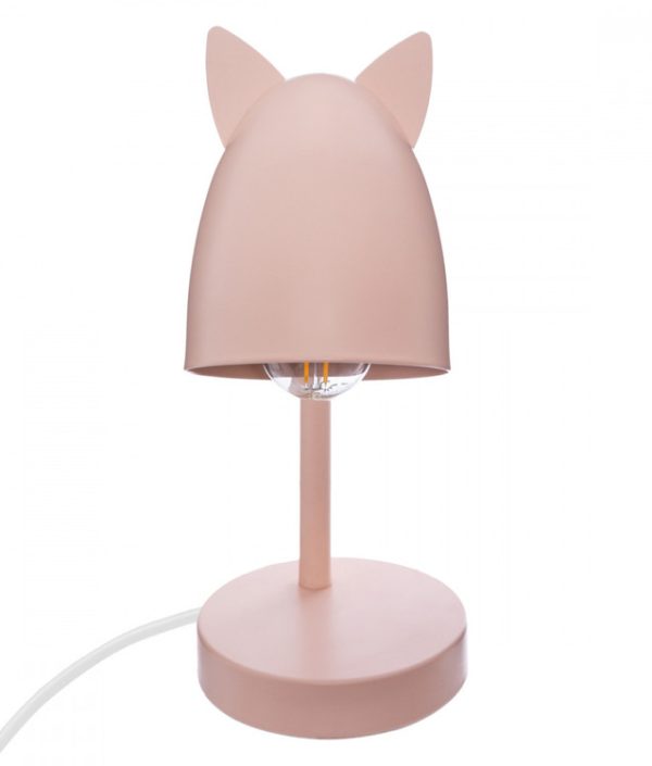 Bordslampa med öron till barnrummet, rosa