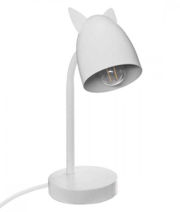 Bordslampa med öron till barnrummet, vit