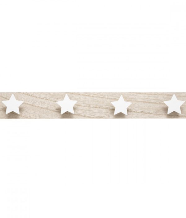 Hängare krokbräda vita stjärnor trä