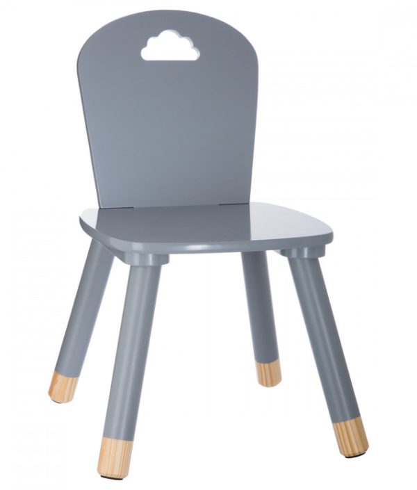 Grå trästol till barnrummet