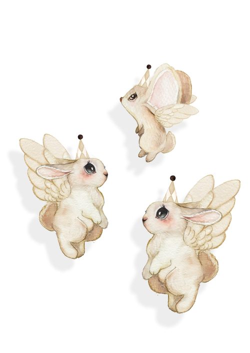 Mrs Mighetto, väggklistermärke 3-pack Baby friends