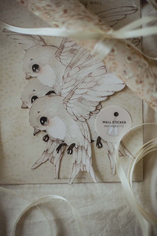 Mrs Mighetto, väggklistermärke 3-pack Oh Birdie Fly! - Bild 6