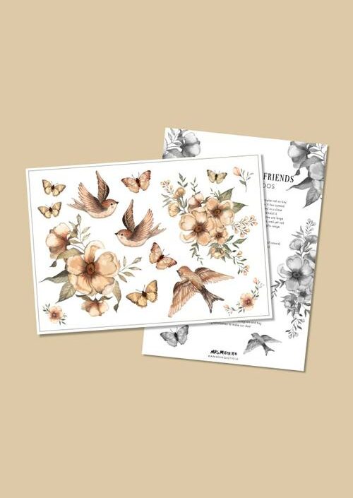 Mrs Mighetto, gnuggis fake tatuering Flowers & Flying Friends