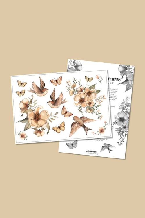 Mrs Mighetto, gnuggis fake tatuering Flowers & Flying Friends - Bild 2