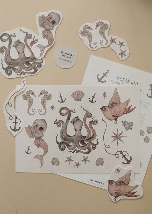 Mrs Mighetto, gnuggis fake tatuering Ocean Kids