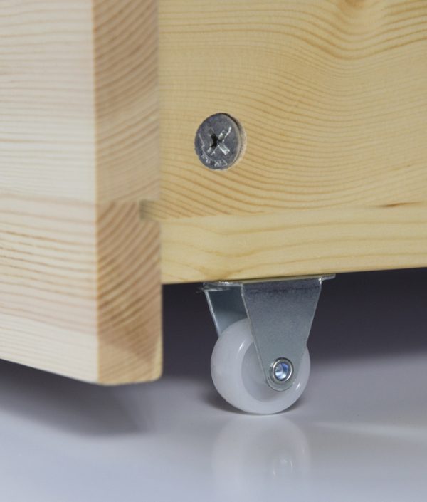 Natur sänglåda på hjul