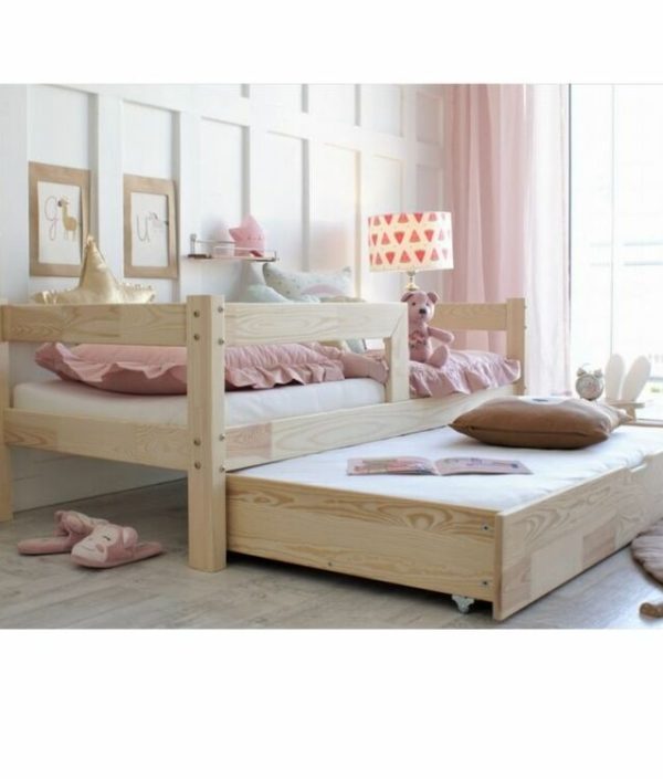 Barnsäng Sofia med stödbräda och förvaringslåda