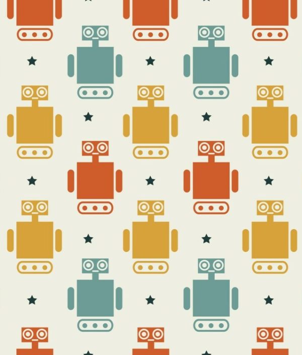 Dekorillo, tapet Vintage robots