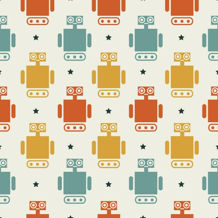 Dekorillo, tapet Vintage robots